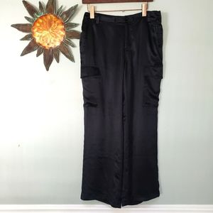 100% Silk 90s vintage Nora Noh wide leg pants